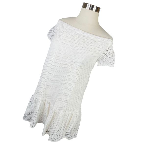 Central Park West x REVOLVE Bristol White Eyelet Mini Dress - Size Medium - Picture 2 of 5